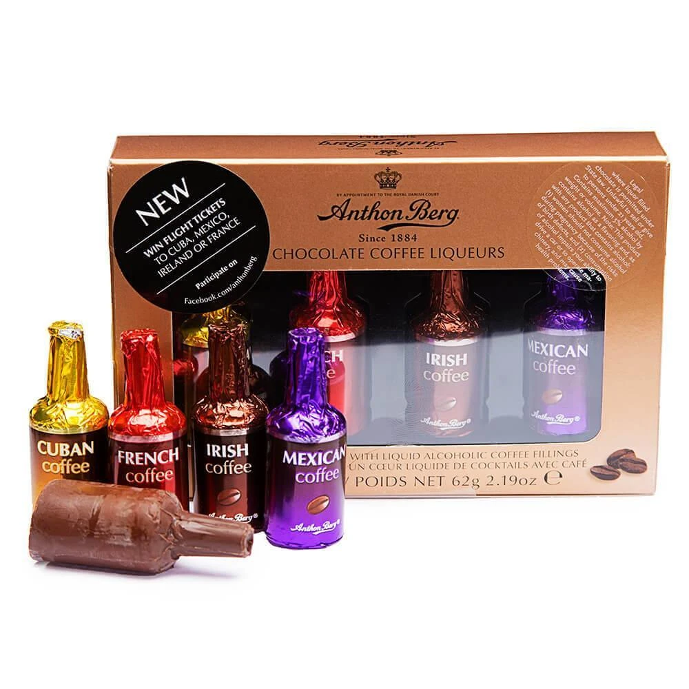 Anthon Berg Chocolate Coffee Liquor Bottles: 4-Piece Box 1 Anthon Berg Chocolate Coffee Liquor Bottles: 4-Piece Box