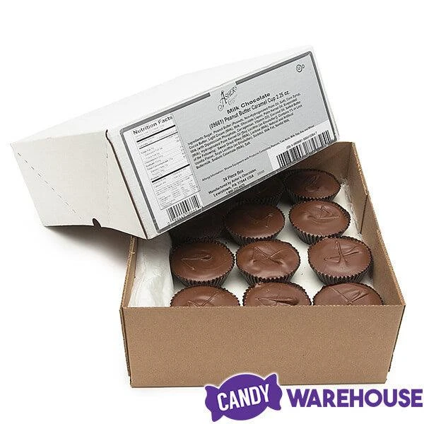 Asher's Giant Chocolate Peanut Butter Caramel Cups: 24-Piece Box 2 Asher's Giant Chocolate Peanut Butter Caramel Cups: 24-Piece Box - Image 2
