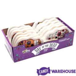 Bee International Day Of The Dead Skull Pops: 12-Piece Display -Candy Shop bee international day of the dead skull pops 12 piece display candy warehouse 3
