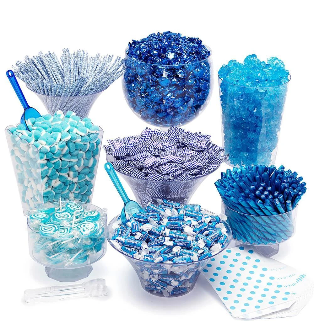 Blue Candy Buffet Kit: 25 To 50 Guests 1 Blue Candy Buffet Kit: 25 To 50 Guests