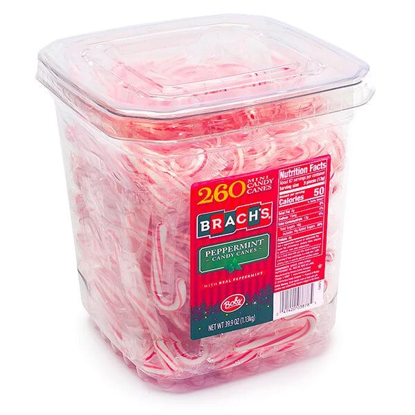 Bobs Sweet Stripes Mini Peppermint Candy Canes: 260-Piece Tub 1 Bobs Sweet Stripes Mini Peppermint Candy Canes: 260-Piece Tub