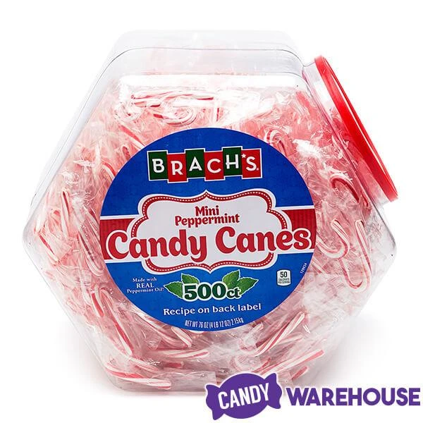 Brach's Peppermint Mini Candy Canes: 500-Piece Tub 2 Brach's Peppermint Mini Candy Canes: 500-Piece Tub - Image 2