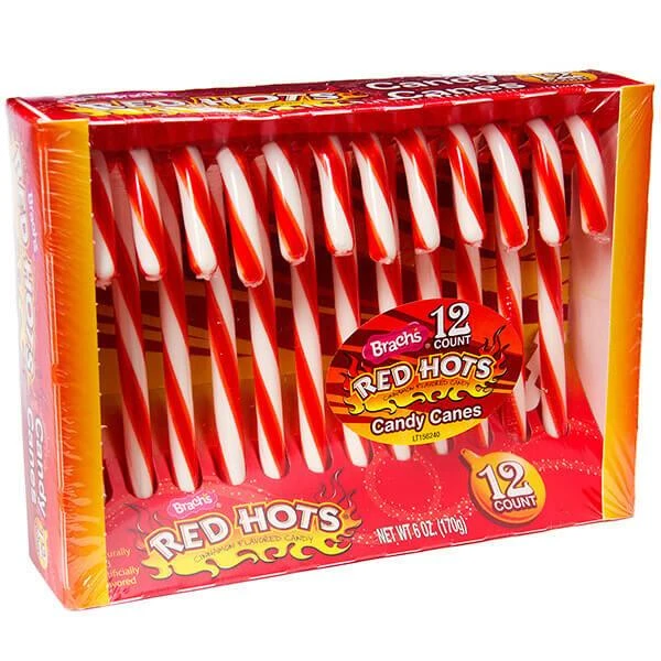 Brach's Red Hots Candy Canes: 12-Piece Box 1 Brach's Red Hots Candy Canes: 12-Piece Box