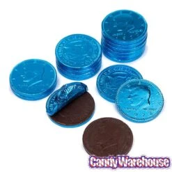 Caribbean Blue Foiled Milk Chocolate Coins: 1LB Bag 7 Caribbean Blue Foiled Milk Chocolate Coins: 1LB Bag -Candy Shop caribbean blue foiled milk chocolate coins 1lb bag candy warehouse 3