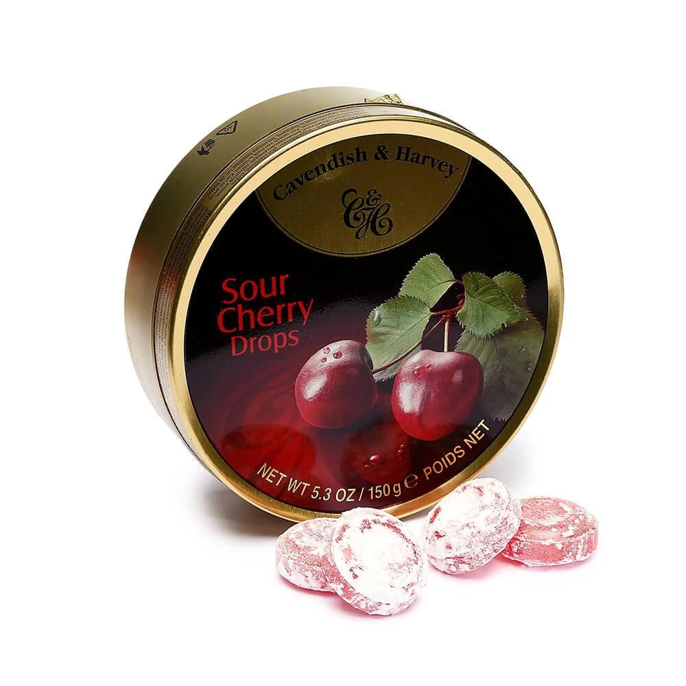 Cavendish & Harvey Hard Candy Drops Tins - Sour Cherry: 12-Piece Box 1 Cavendish & Harvey Hard Candy Drops Tins - Sour Cherry: 12-Piece Box