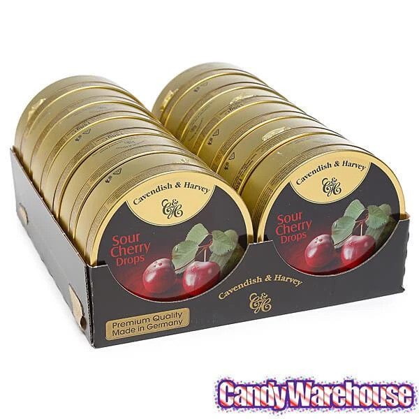 Cavendish & Harvey Hard Candy Drops Tins - Sour Cherry: 12-Piece Box 3 Cavendish & Harvey Hard Candy Drops Tins - Sour Cherry: 12-Piece Box - Image 3