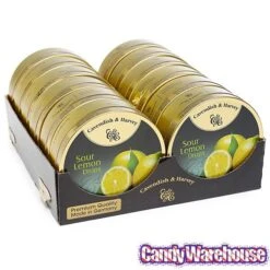 Cavendish & Harvey Hard Candy Drops Tins - Sour Lemon: 12-Piece Box -Candy Shop cavendish and harvey hard candy drops tins sour lemon 12 piece box candy warehouse 3