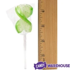 CurlyCutes Petite Crystal Ribbon Pops - Green Lime: 20-Piece Jar -Candy Shop curlycutes petite crystal ribbon pops green lime 20 piece jar candy warehouse 3