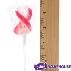 CurlyCutes Petite Crystal Ribbon Pops - Pink Strawberry: 20-Piece Jar -Candy Shop curlycutes petite crystal ribbon pops pink strawberry 20 piece jar candy warehouse 4