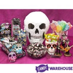 Day Of The Dead Skull Hard Candy Lollipops: 12-Piece Bag -Candy Shop day of the dead skull hard candy lollipops 12 piece bag candy warehouse 3