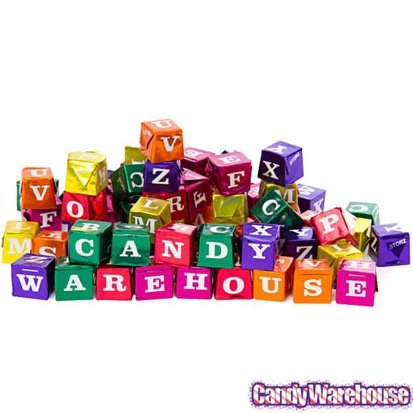 Foiled Chocolate And Hazelnut ABC Blocks Candy: 145-Piece Tub 4 Foiled Chocolate And Hazelnut ABC Blocks Candy: 145-Piece Tub - Image 4