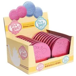 Fort Knox It's A Girl Foiled Milk Chocolate 4-Inch Medallions: 20-Piece Box