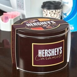 Hershey's Caramels - Milk And Dark Chocolate Caramel Candy: 2.5LB Gift Tin -Candy Shop hershey s caramels milk and dark chocolate caramel candy 2 5lb gift tin candy warehouse 3