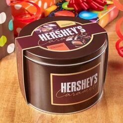 Hershey's Caramels - Milk And Dark Chocolate Caramel Candy: 2.5LB Gift Tin -Candy Shop hershey s caramels milk and dark chocolate caramel candy 2 5lb gift tin candy warehouse 4