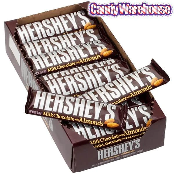Hershey's Milk Chocolate With Almonds Candy Bars: 36-Piece Box 2 Hershey's Milk Chocolate With Almonds Candy Bars: 36-Piece Box - Image 2