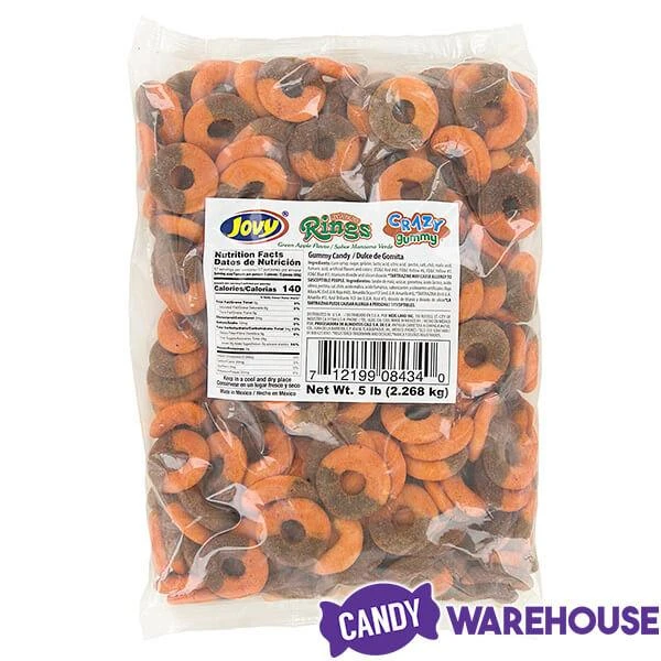 Jovy Crazy Gummy Rings Chamoy Candy - Green Apple: 5LB Bag 4 Jovy Crazy Gummy Rings Chamoy Candy - Green Apple: 5LB Bag - Image 4