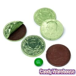 Kiwi Green Foiled Milk Chocolate Coins: 1LB Bag -Candy Shop kiwi green foiled milk chocolate coins 1lb bag candy warehouse 3