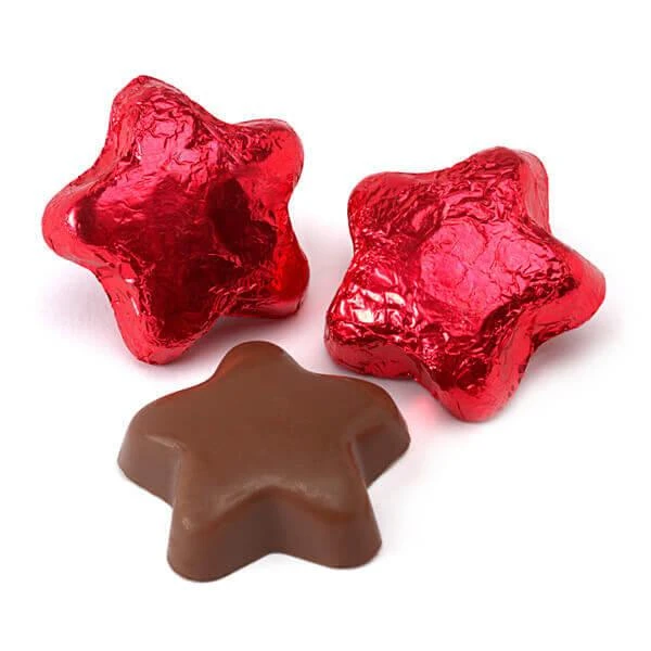 Madelaine Foiled Milk Chocolate Stars - Red: 5LB Bag 1 Madelaine Foiled Milk Chocolate Stars - Red: 5LB Bag