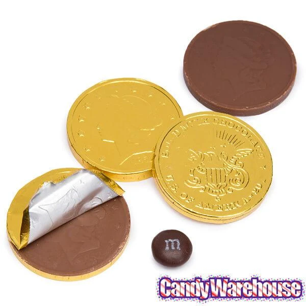 Madelaine Gold Foiled Milk Chocolate Coins - Large: 5LB Bag 2 Madelaine Gold Foiled Milk Chocolate Coins - Large: 5LB Bag - Image 2