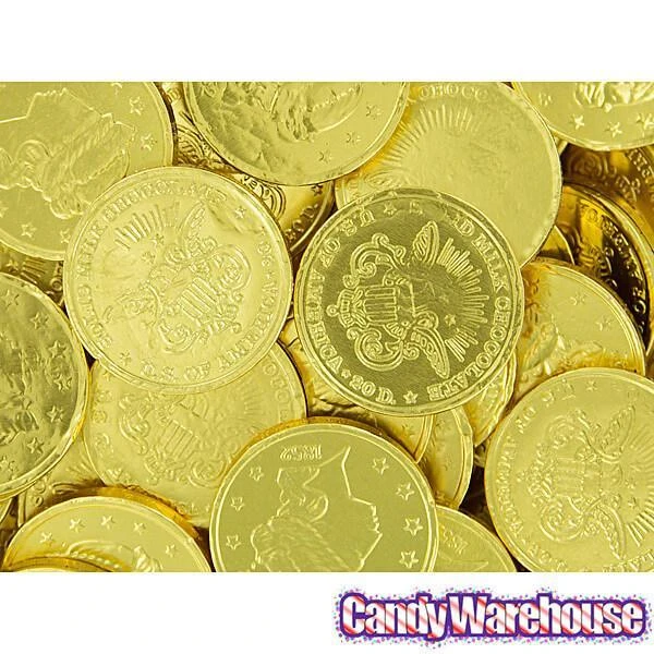 Madelaine Gold Foiled Milk Chocolate Coins - Large: 5LB Bag 3 Madelaine Gold Foiled Milk Chocolate Coins - Large: 5LB Bag - Image 3