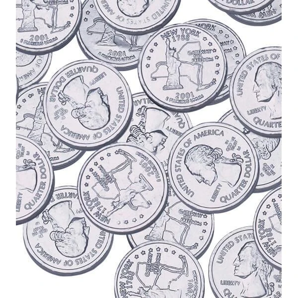 Madelaine Silver State Quarters Foiled Milk Chocolate Coins: 5LB Bag 1 Madelaine Silver State Quarters Foiled Milk Chocolate Coins: 5LB Bag