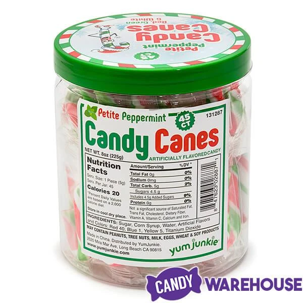 Mini Candy Canes - Red, Green, And White: 45-Piece Jar 4 Mini Candy Canes - Red, Green, And White: 45-Piece Jar - Image 4