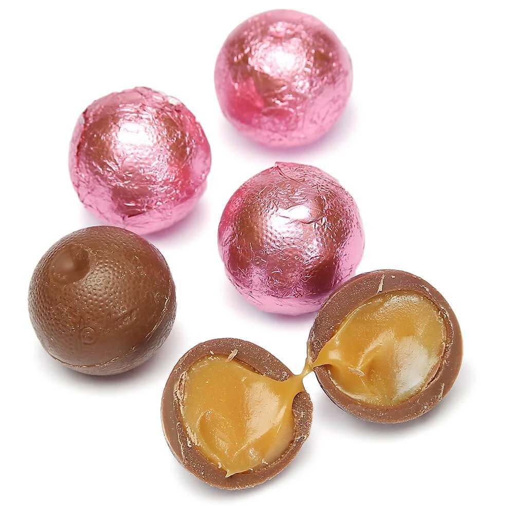 Palmer Foiled Caramel Filled Chocolate Candy Balls - Pink: 5LB Bag 1 Palmer Foiled Caramel Filled Chocolate Candy Balls - Pink: 5LB Bag