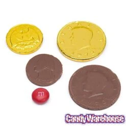 Palmer Gold Foiled Chocolate Coins In Mesh Bags: 12-Piece Box -Candy Shop palmer gold foiled chocolate coins in mesh bags 12 piece box candy warehouse 3