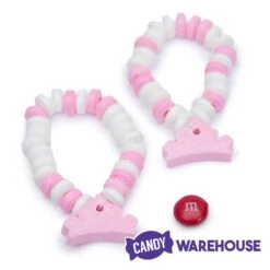 Pink And White Candy Bracelets: 12-Piece Bag -Candy Shop pink and white candy bracelets 12 piece bag candy warehouse 3