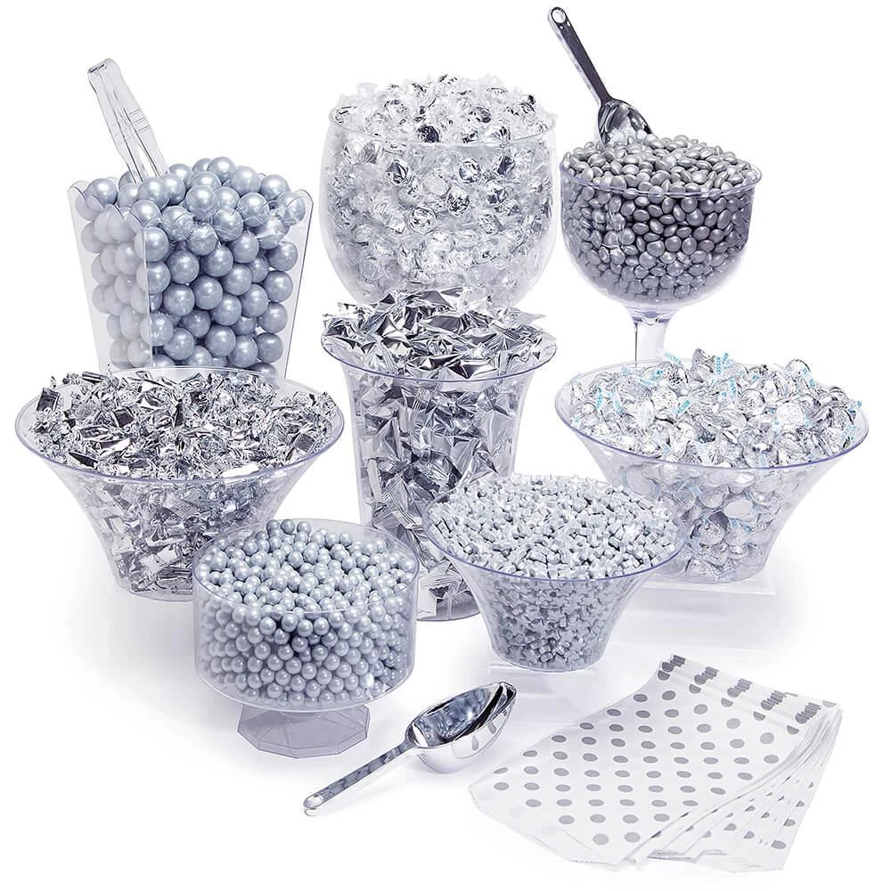 Silver Premium Candy Buffet Kit: 25 To 50 Guests 1 Silver Premium Candy Buffet Kit: 25 To 50 Guests