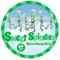 Sweet Spindles Mini Hard Candy Sticks - Lime: 50-Piece Jar -Candy Shop sweet spindles mini hard candy sticks lime 50 piece jar candy warehouse 4