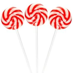 Swipple Pops Petite Swirl Ripple Lollipops - Red Cherry: 60-Piece Tub