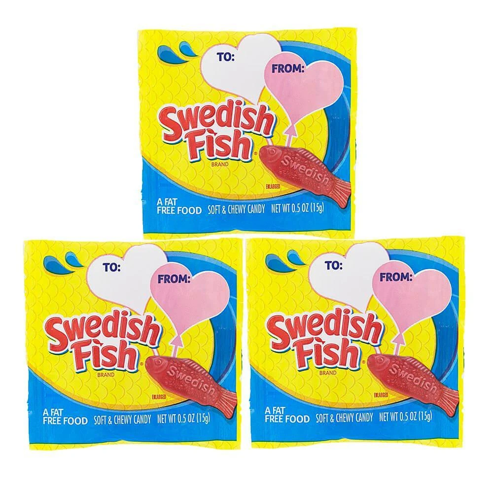 Valentine Swedish Fish Candy Treat Size Packs: 25-Piece Bag 1 Valentine Swedish Fish Candy Treat Size Packs: 25-Piece Bag