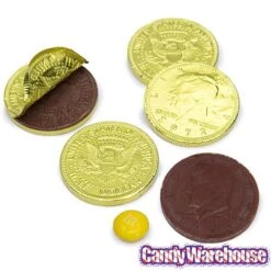 Yellow Foiled Milk Chocolate Coins: 1LB Bag -Candy Shop yellow foiled milk chocolate coins 1lb bag candy warehouse 3