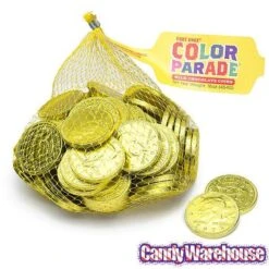 Yellow Foiled Milk Chocolate Coins: 1LB Bag -Candy Shop yellow foiled milk chocolate coins 1lb bag candy warehouse 5