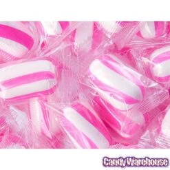 YumJunkie Sassy Cylinders Strawberry Pink Striped Hard Candy: 5LB Bag -Candy Shop yumjunkie sassy cylinders strawberry pink striped hard candy 5lb bag candy warehouse 4